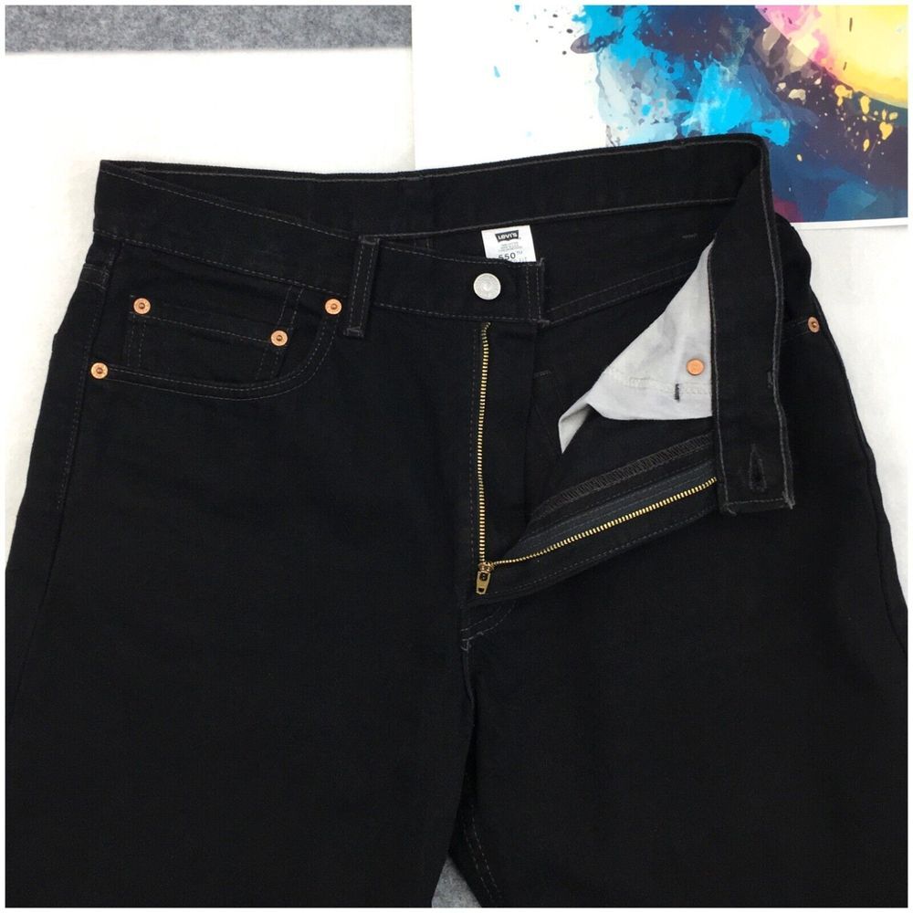 Vintage Levis 550 Mens Denim Jeans Relaxed Fit Size 34x34 Black‎ Made in USA - Picture 3 of 9